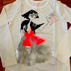 NWT. L/S cotton print shirt.